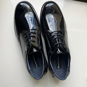 Bruno Marc Men's Glossy Black Oxfords